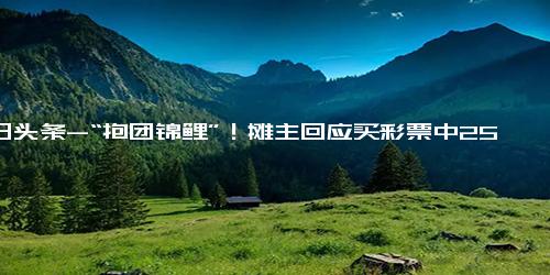 今日头条-“抱团锦鲤”！摊主回应买彩票中2574万 21人合买，花了一千多元